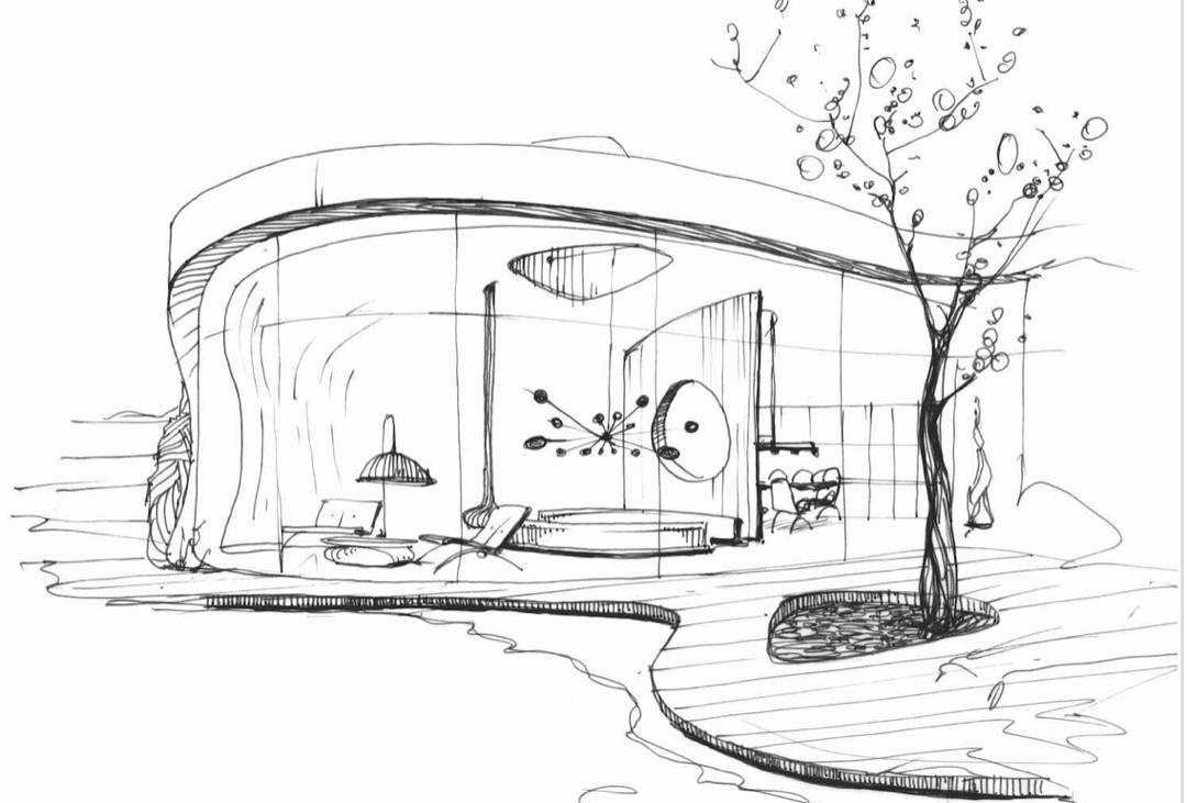طراحی داخلی خانه ارگانیک تلفیقی از معماری و طبیعت